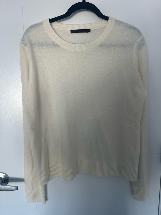 Jenni Kayne Sweaters - Jenni Kayne Everyday Crewneck Ivory Lightweight Sweater Wool Cashmere Blend